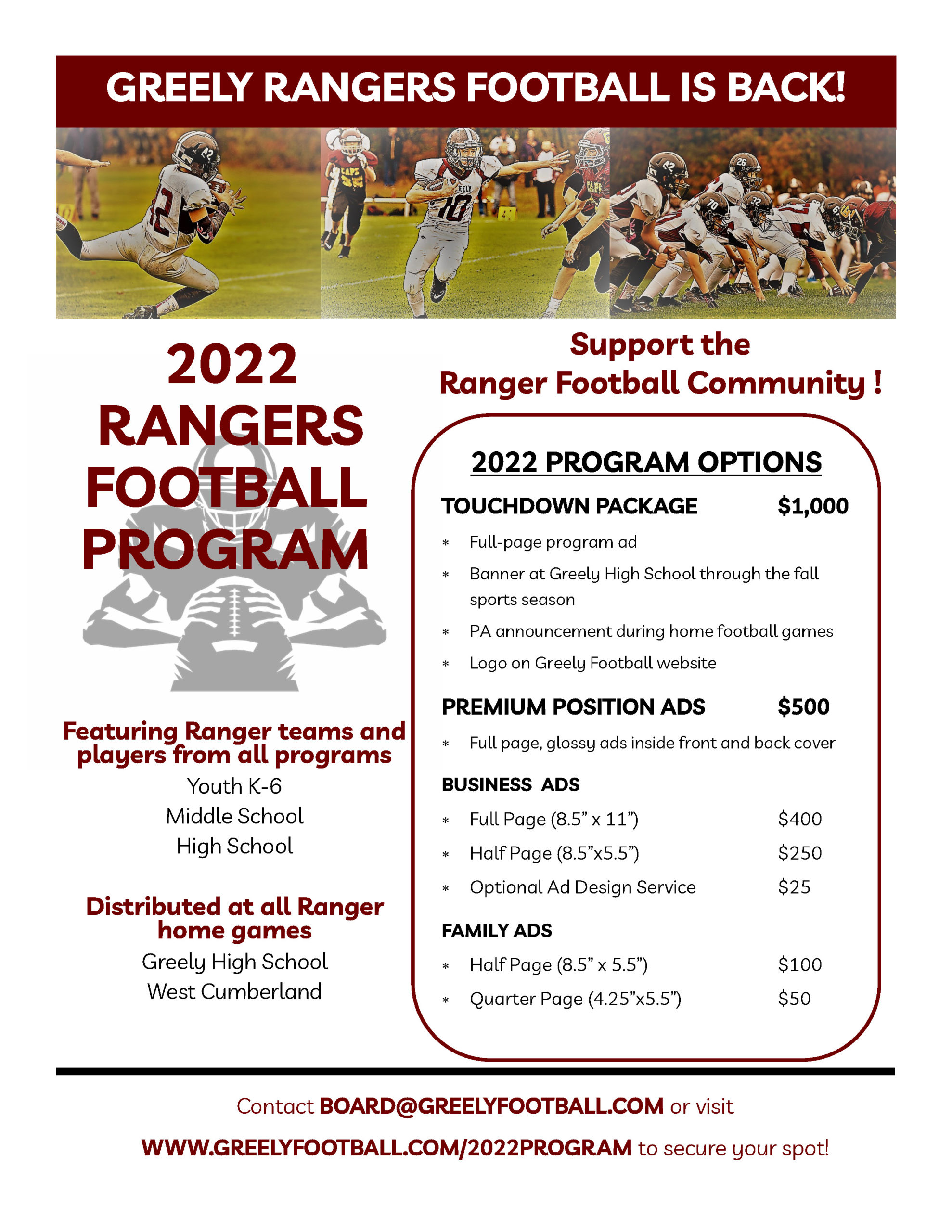 Greely Football – Rangers Lead The Way!